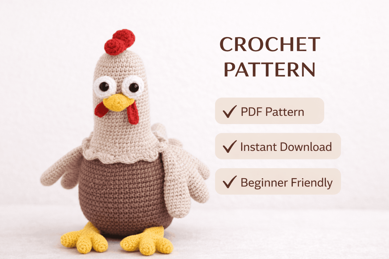 Rooster Amigurumi Crochet Pattern