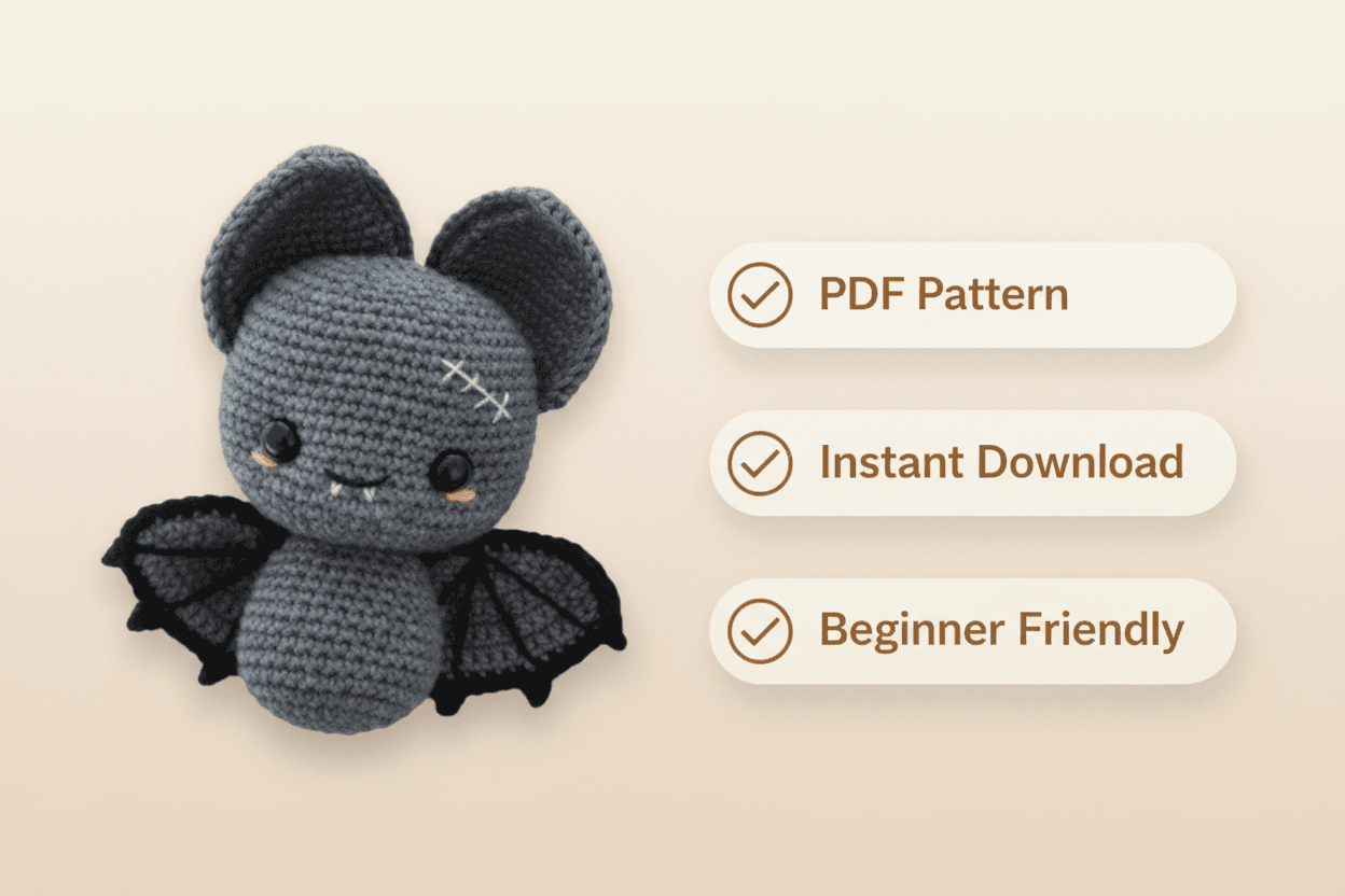 Cute Bat Amigurumi Crochet Pattern