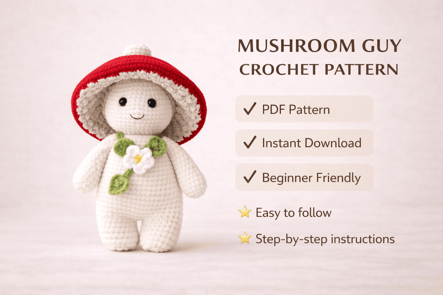 Mushroom Guy Crochet Pattern