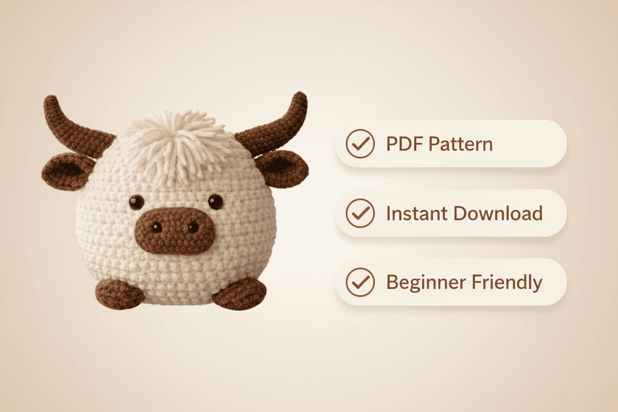Cow Pillow Crochet Pattern