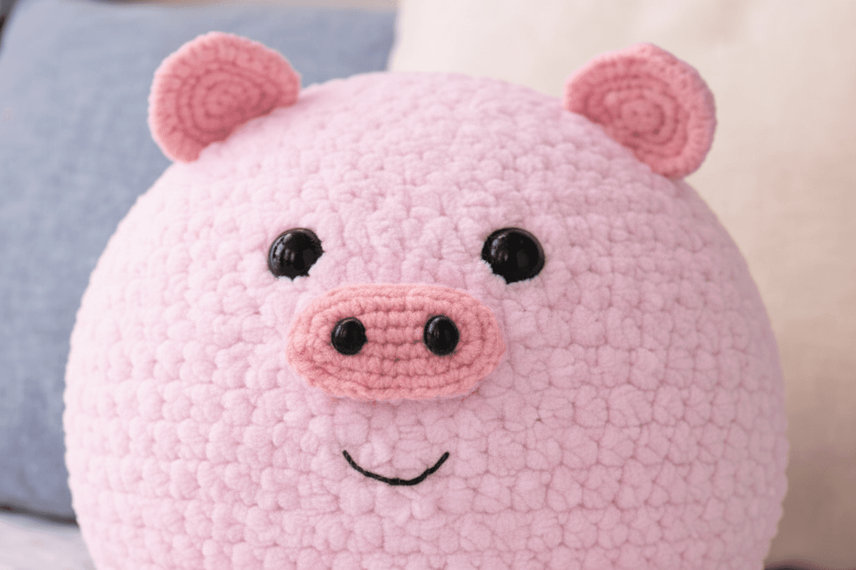 Pig Pillow (Round) Crochet Pattern
