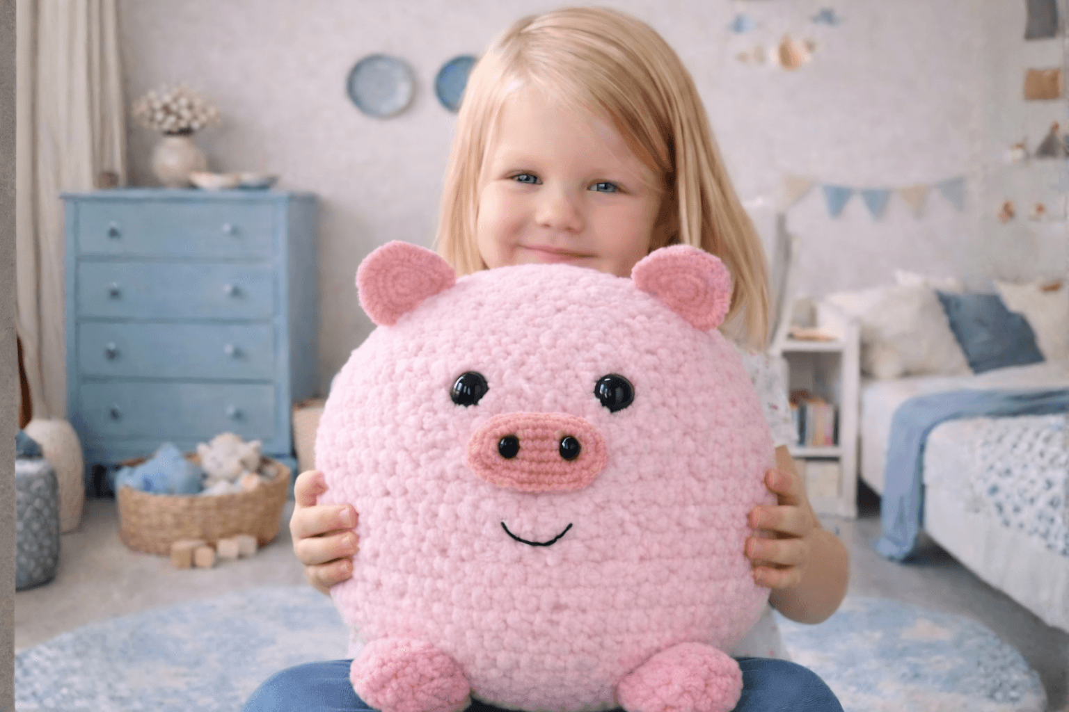 Pig Pillow (Round) Crochet Pattern