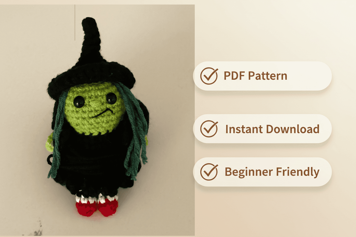 Mini Witch Amigurumi Crochet Pattern