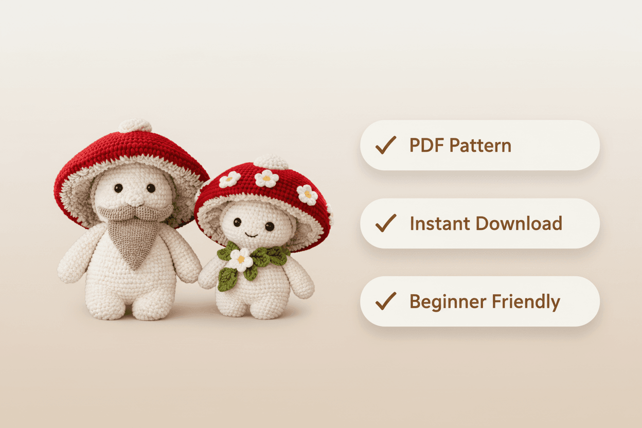 Mushroom Crochet Pattern Bundle