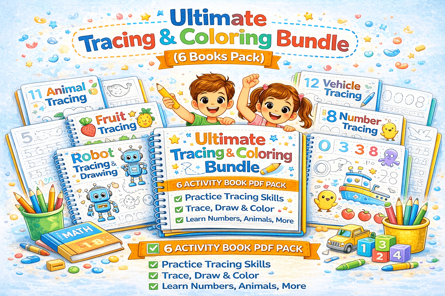 Tracing & Coloring Bundle PDF