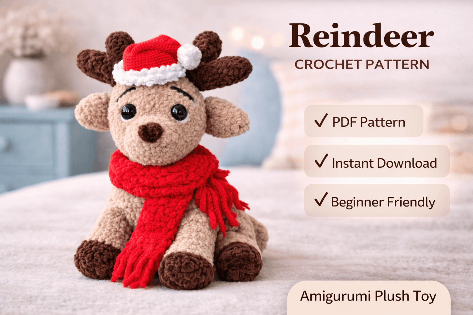 Reindeer Amigurumi Crochet Pattern