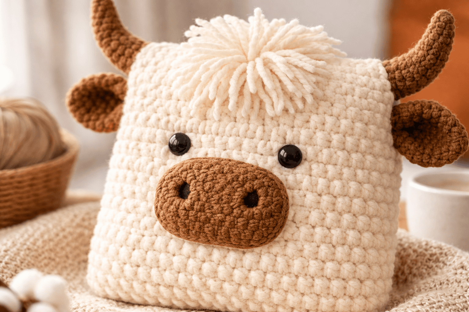 Highland Cow Pillow Crochet Pattern