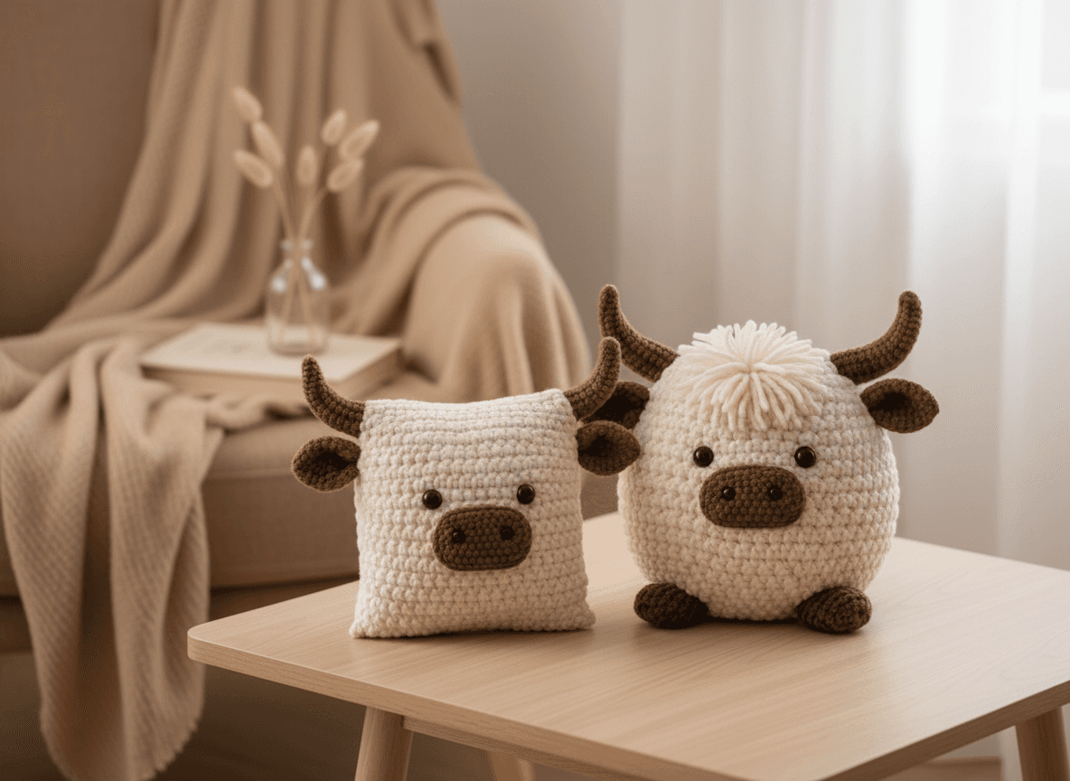 Cow Pillow Crochet Pattern Bundle