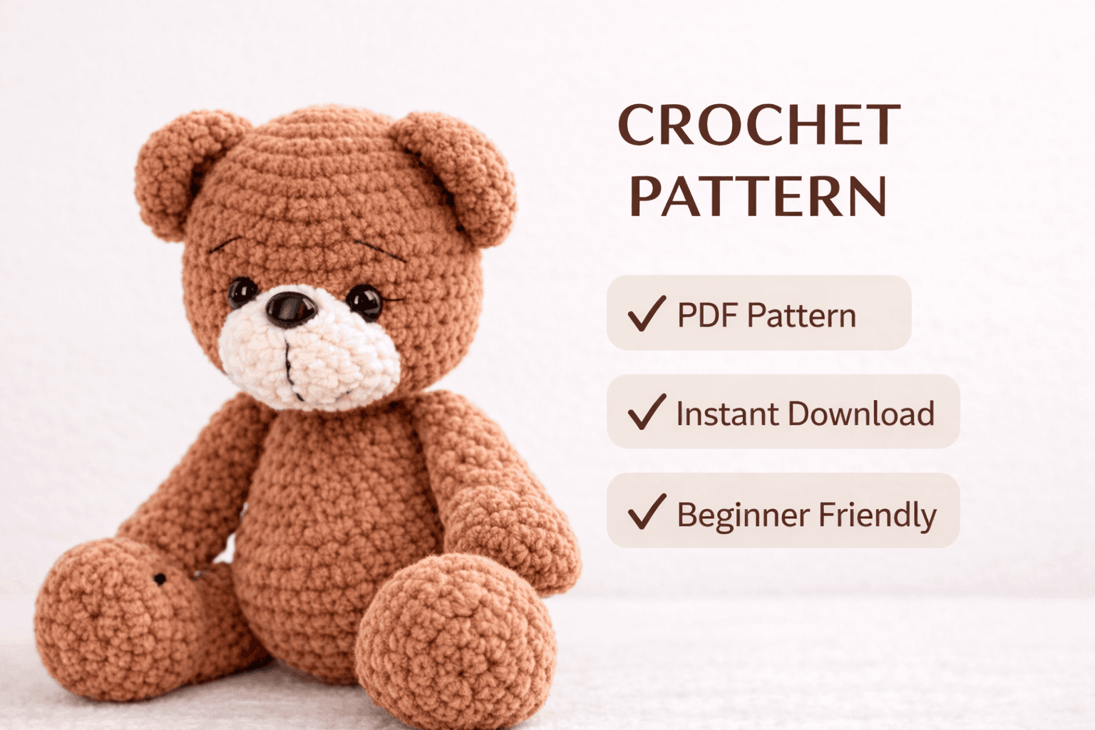 Teddy Bear Amigurumi Crochet Pattern 2