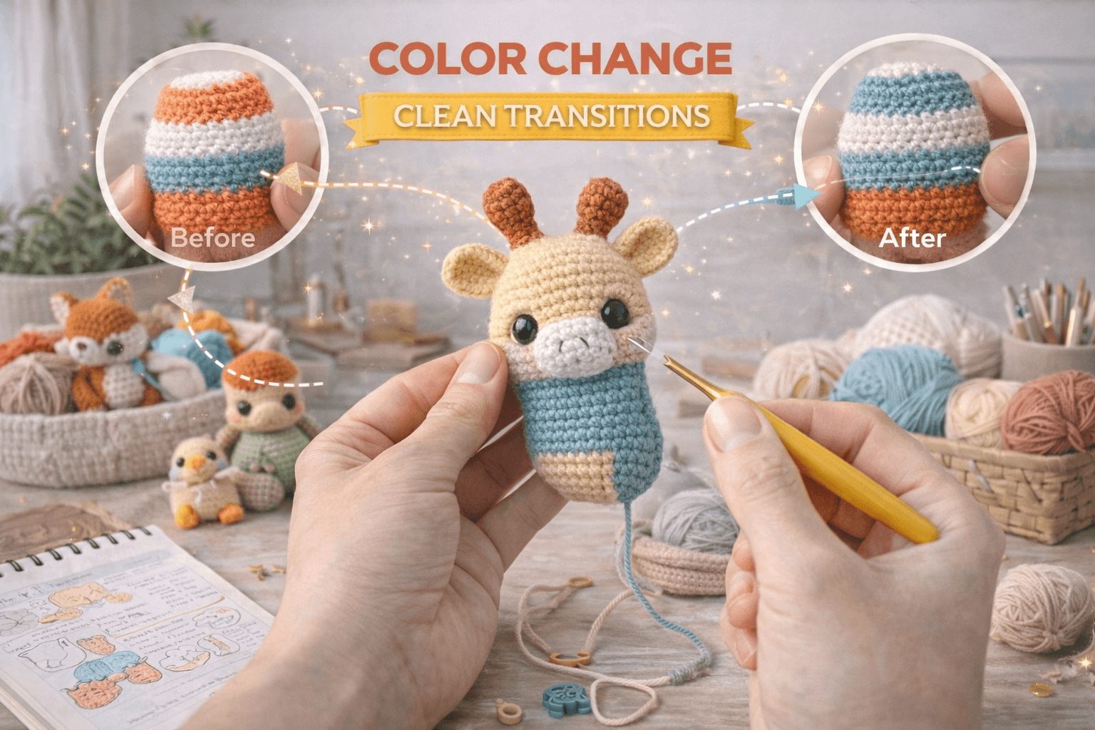 Kleurwissels en Strakke Overgangen in Amigurumi – Onzichtbare en Professionele Resultaten