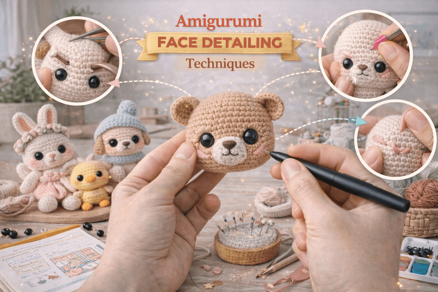 Amigurumi Gezicht- en Detail Borduurtechnieken – Voor Schattigere en Meer Levensechte Expressies