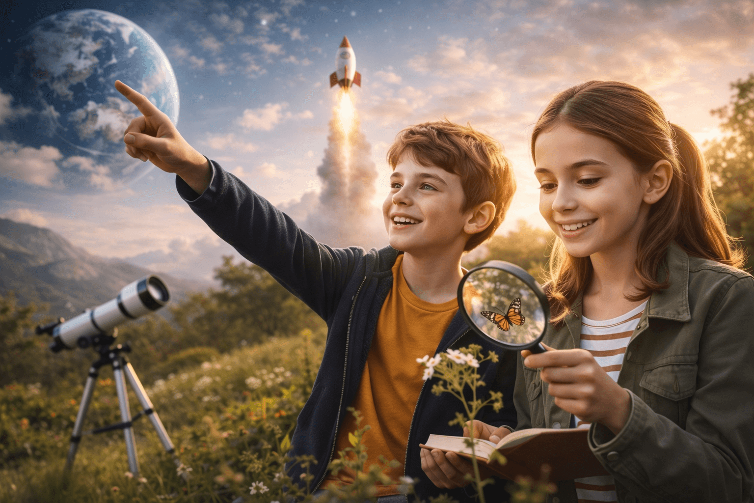 Natuurlijke Nieuwsgierigheid bij Kinderen Opwekken: Een Expeditie in de Ruimte en de Natuur