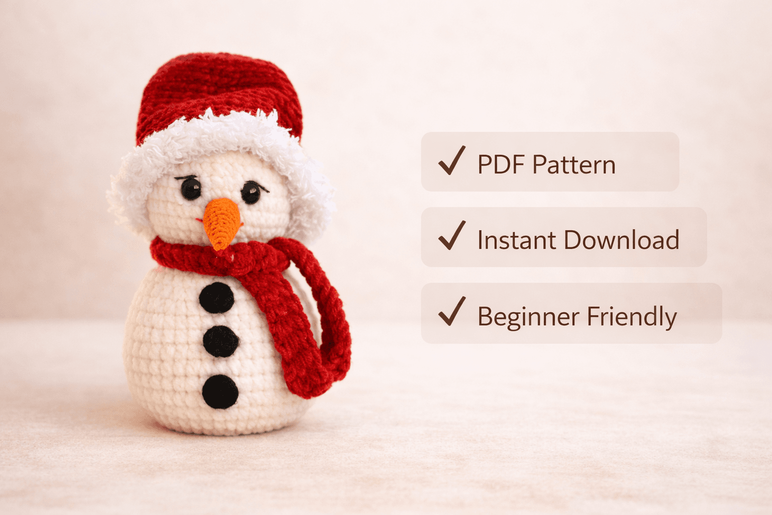Little Snowman Amigurumi Crochet Pattern