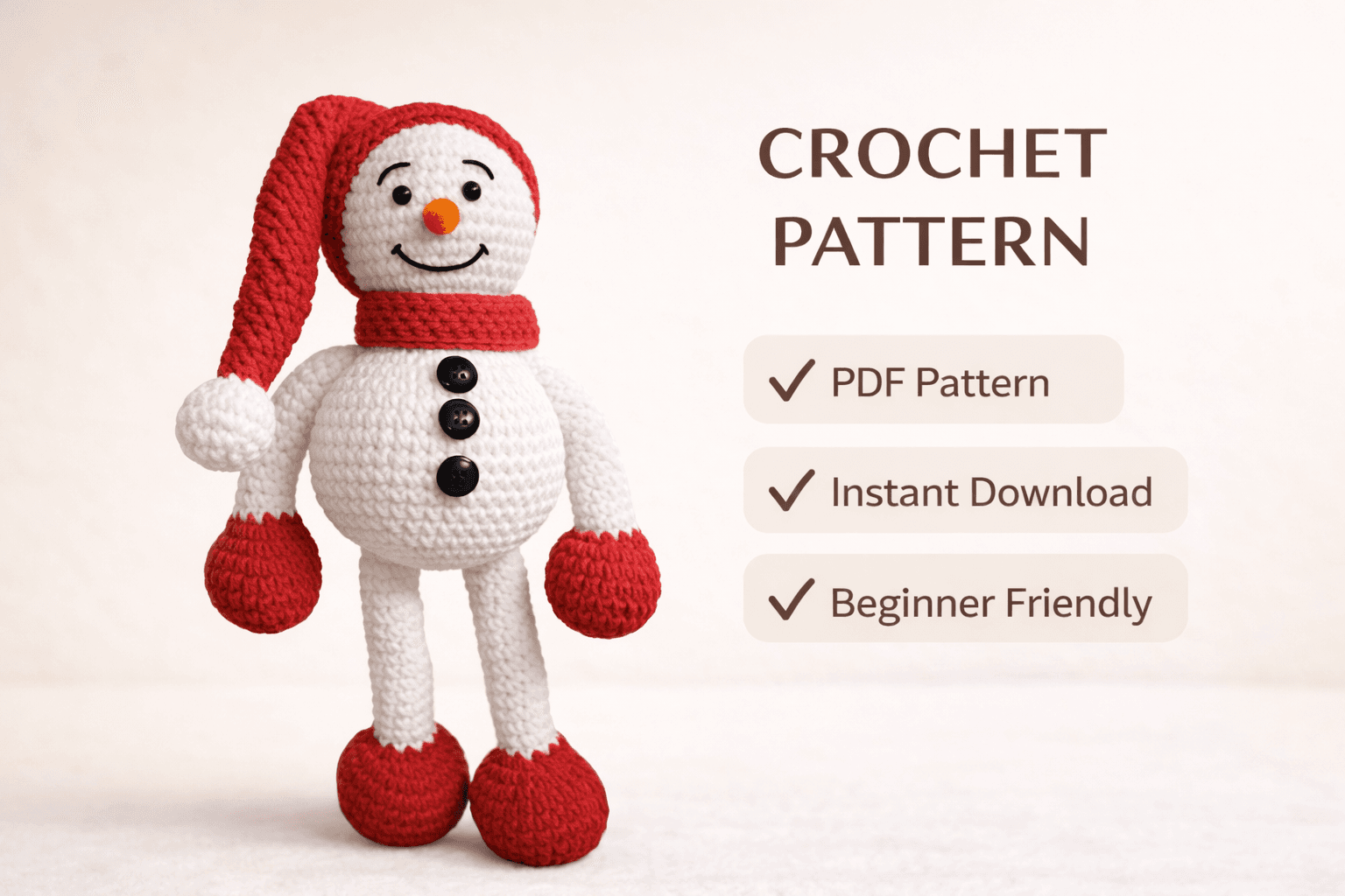 Snowman Amigurumi Crochet Pattern