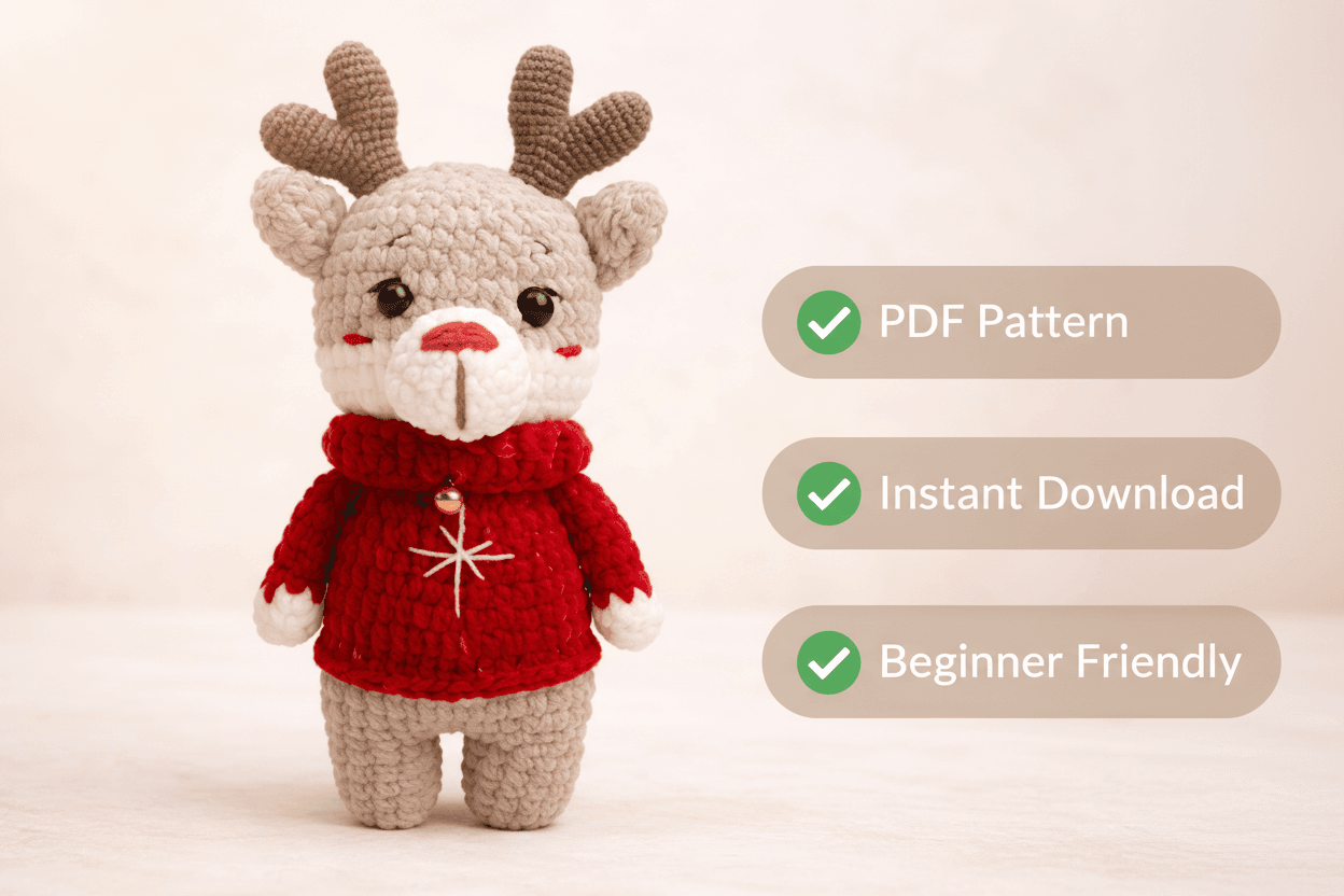 Little Reindeer Amigurumi Crochet Pattern